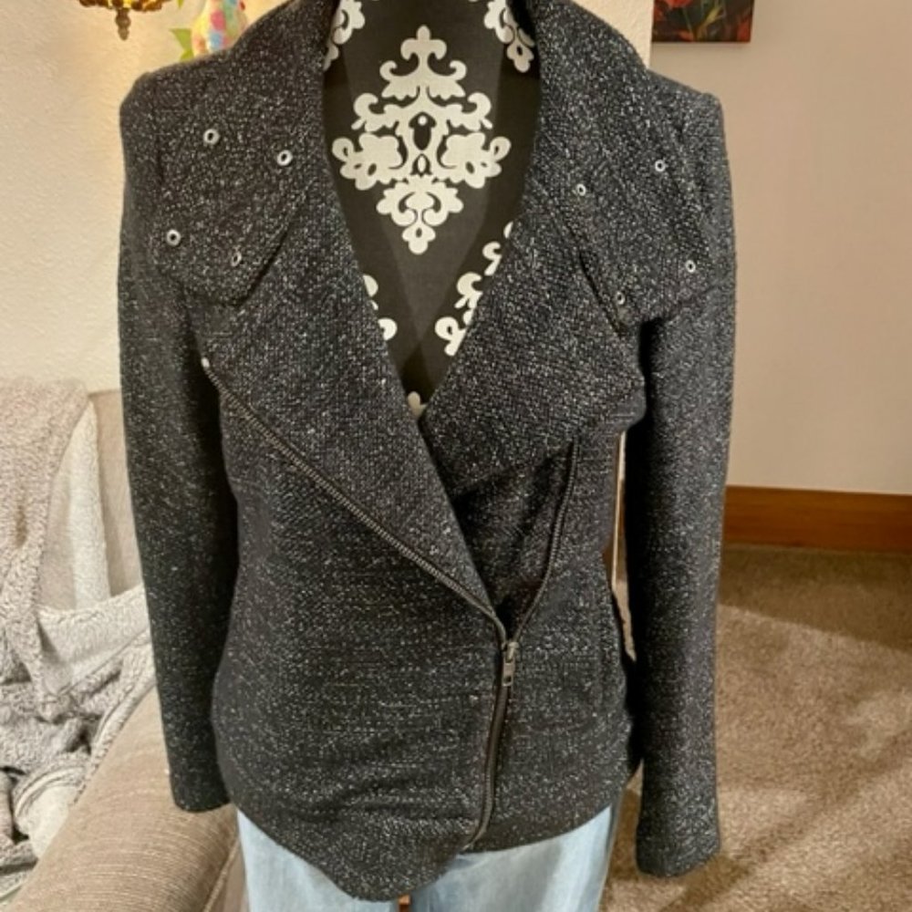 LOFT Asymmetrical Tweed Moto Jacket